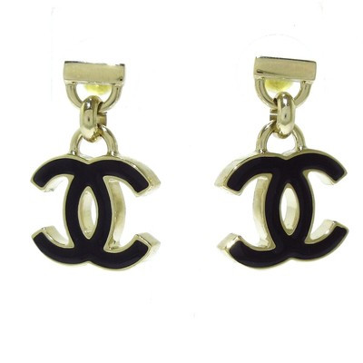 Auth CHANEL Coco - Gold Black Hardware Earrings  | eBay | eBay US