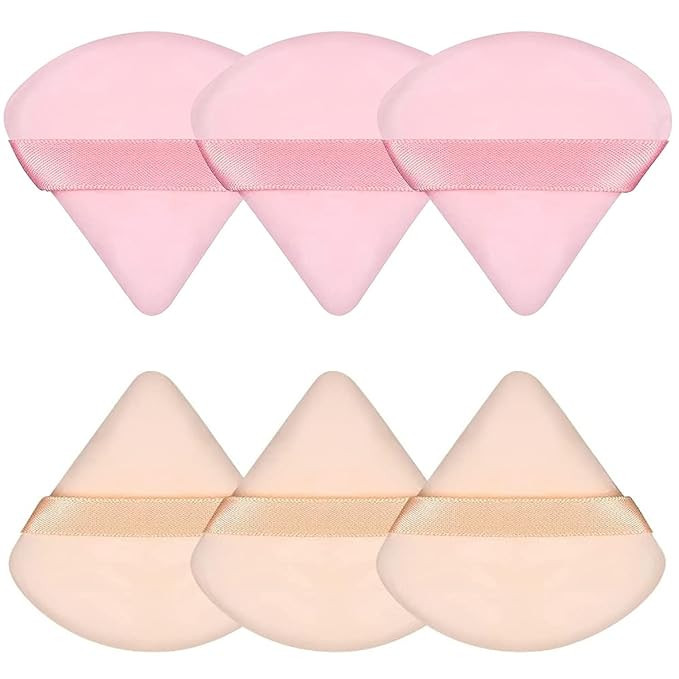 Pimoys 6 Pieces Powder Puff Face Triangle Makeup Sponge Soft Powder Puffs for Loose Powder Beauty... | Amazon (US)