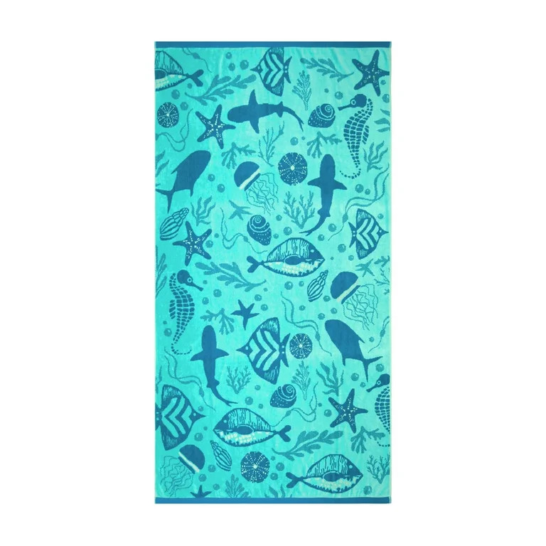 Mainstays Sea Life Oversized Beach Towel, 72" x 36" - Walmart.com | Walmart (US)