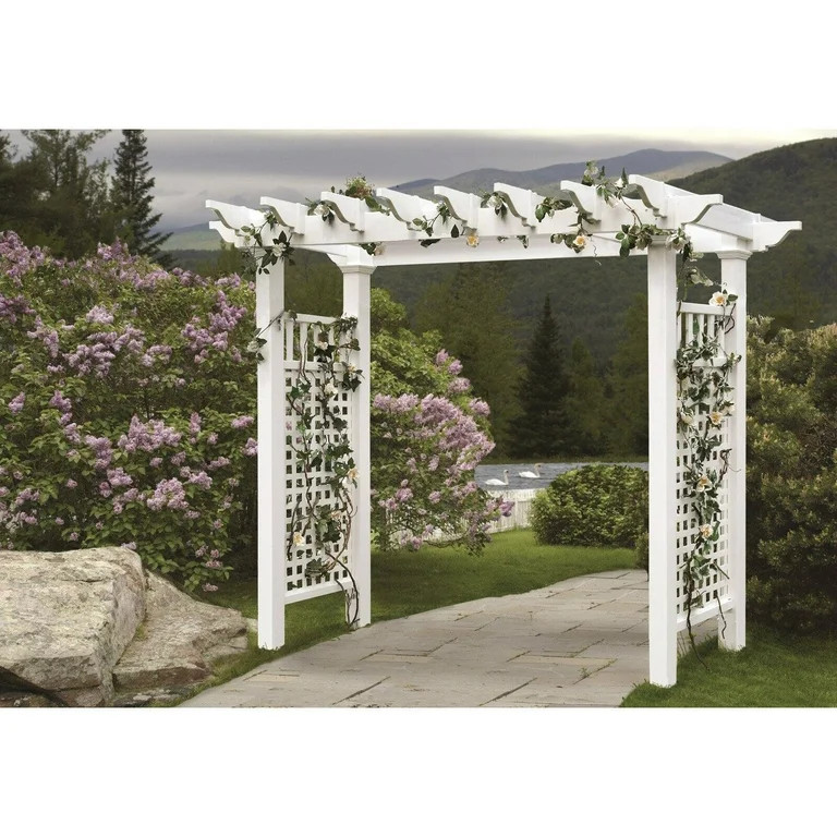 Vita 88" x 32" x 86.5" Fairfield Grande Vinyl Arbor, White, VA84231 | Walmart (US)