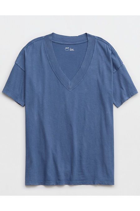 Aerie Oversized Extreme V-Neck Boyfriend T-Shirt | Aerie