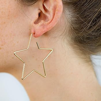 And Lovely 14K Gold Dipped Star Earrings - Hypoallergenic Lightweight Fun Statement Drop Dangle E... | Amazon (US)