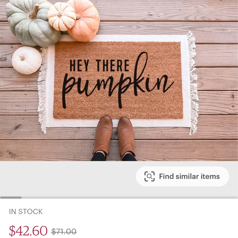 Hey there pumpkin door mat 
Sale 

#LTKSeasonal #LTKunder50 #LTKsalealert