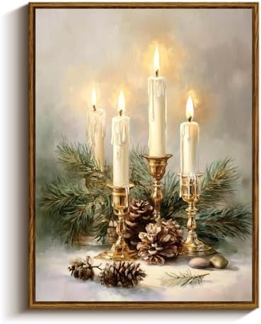 VIYYIEA Framed Wall Art for Living Room,Vintage Chritmas Canvas Wall Art,Christmas Decorations In... | Amazon (US)