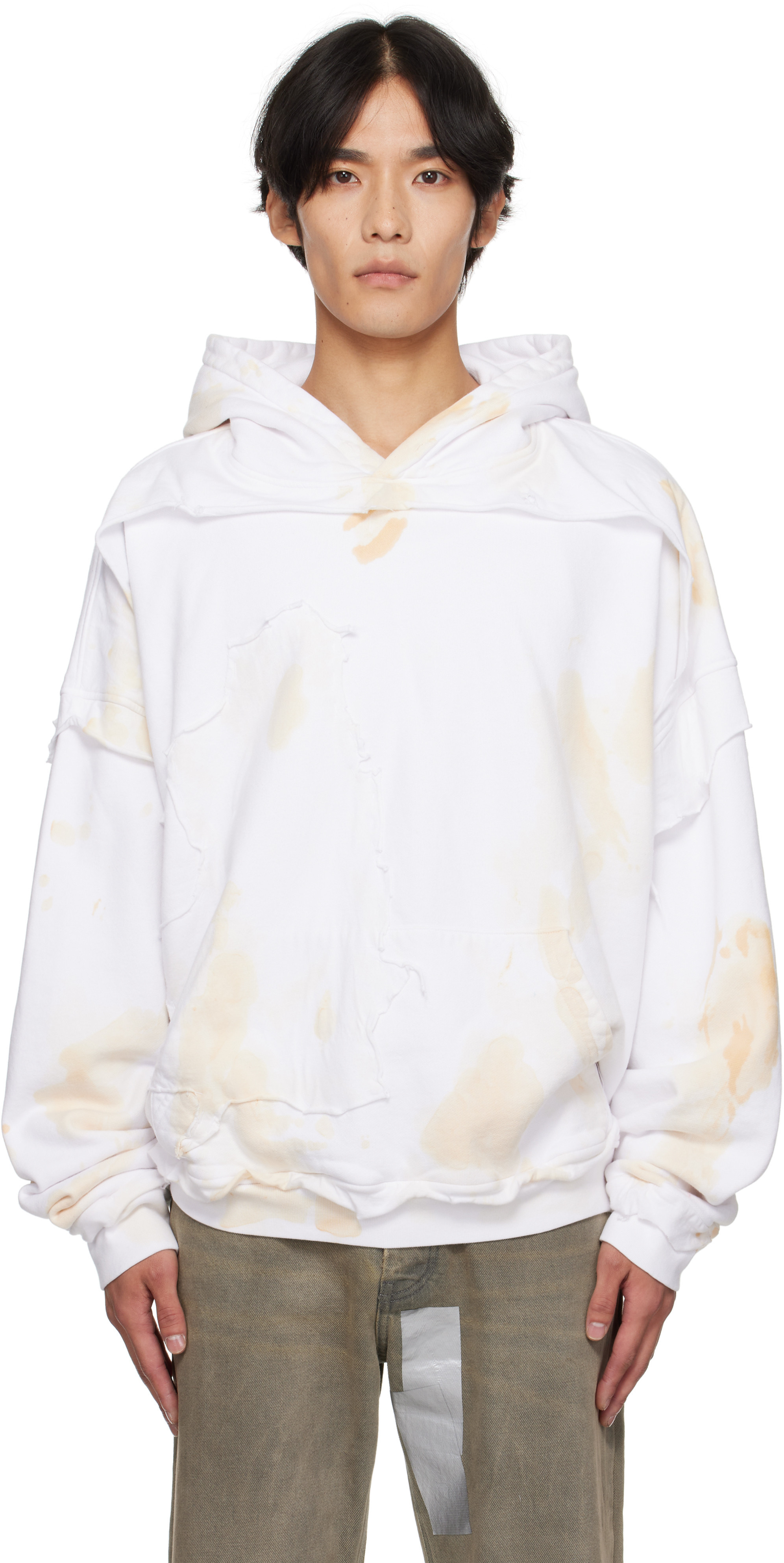 ALEXANDER DIGENOVA White Cutout Hoodie | SSENSE