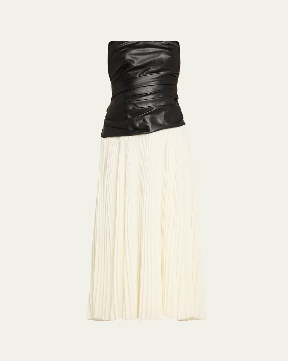 Arie Strapless Bustier Combo Midi Dress | Bergdorf Goodman