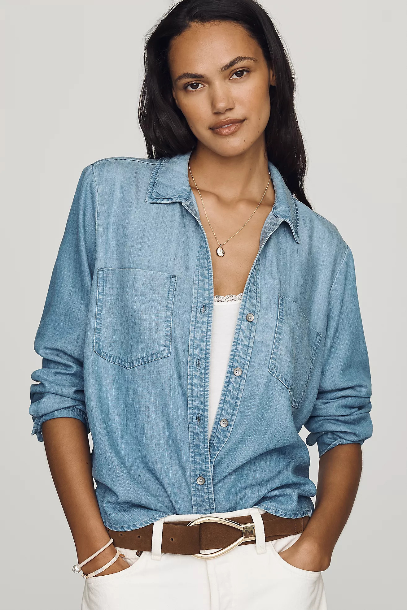 Cloth & Stone Double-Pocket Denim Buttondown Shirt | Anthropologie (US)