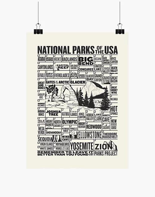 Parks Project National Parks of The USA Checklist Poster | Madewell