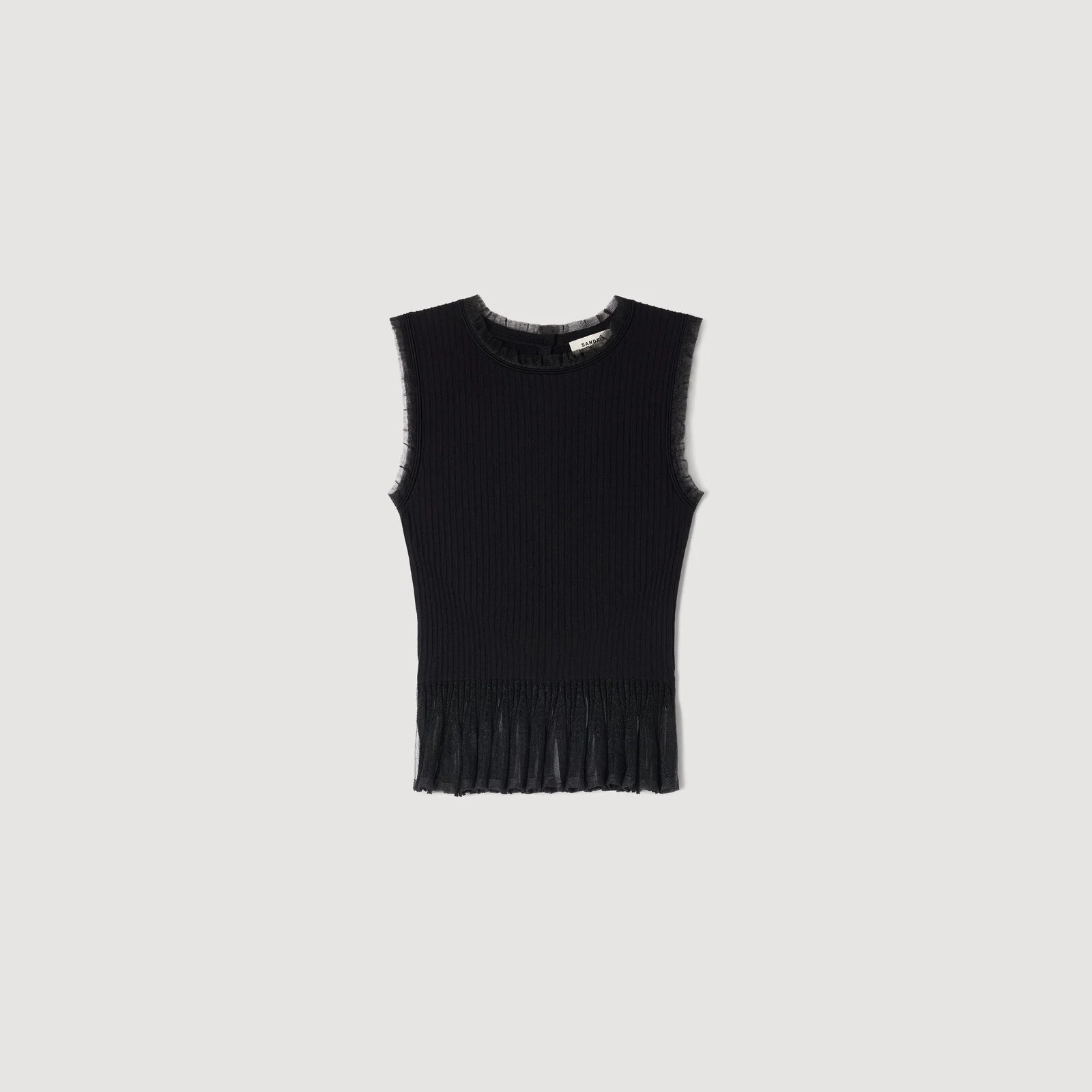 Ruffled ottoman knit top | Sandro US | Sandro-Paris US