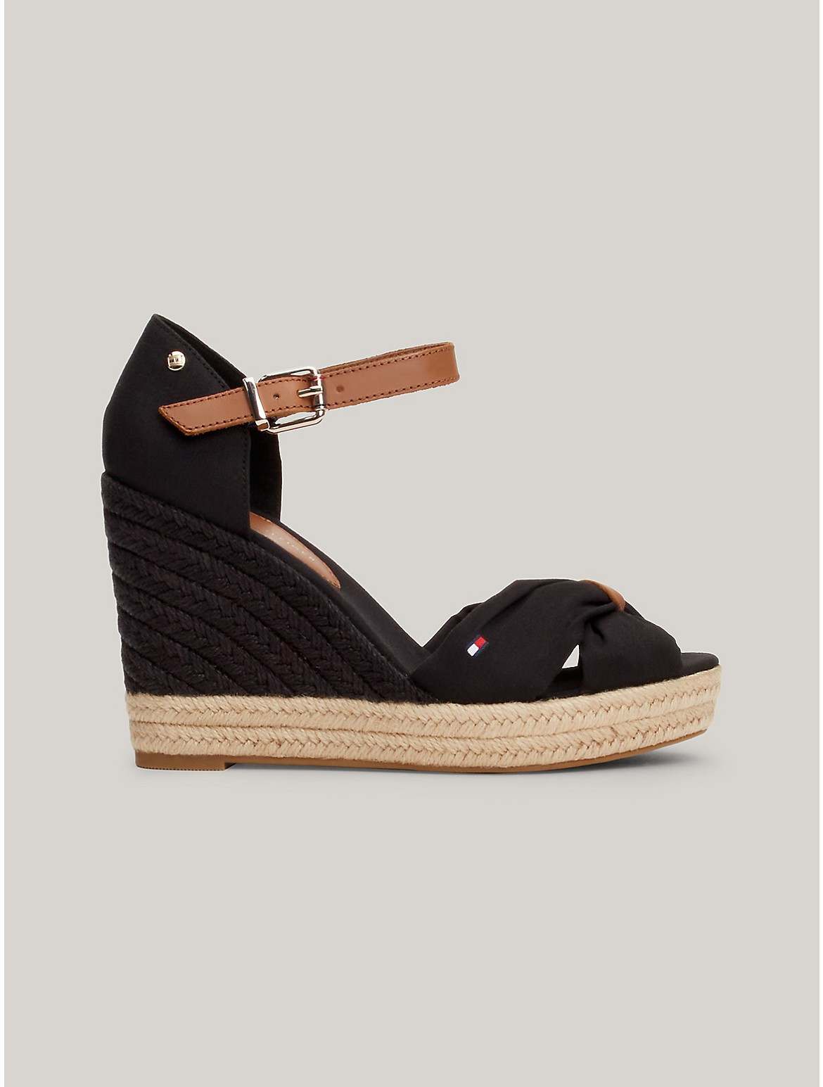 Tommy Hilfiger Women's Peep-Toe Wedge Espadrille - Black - US 8.5 / EU 39 | Tommy Hilfiger (US)