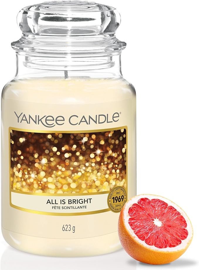 YANKEE CANDLE All is Bright Large Jar Candle, White | Amazon (US)