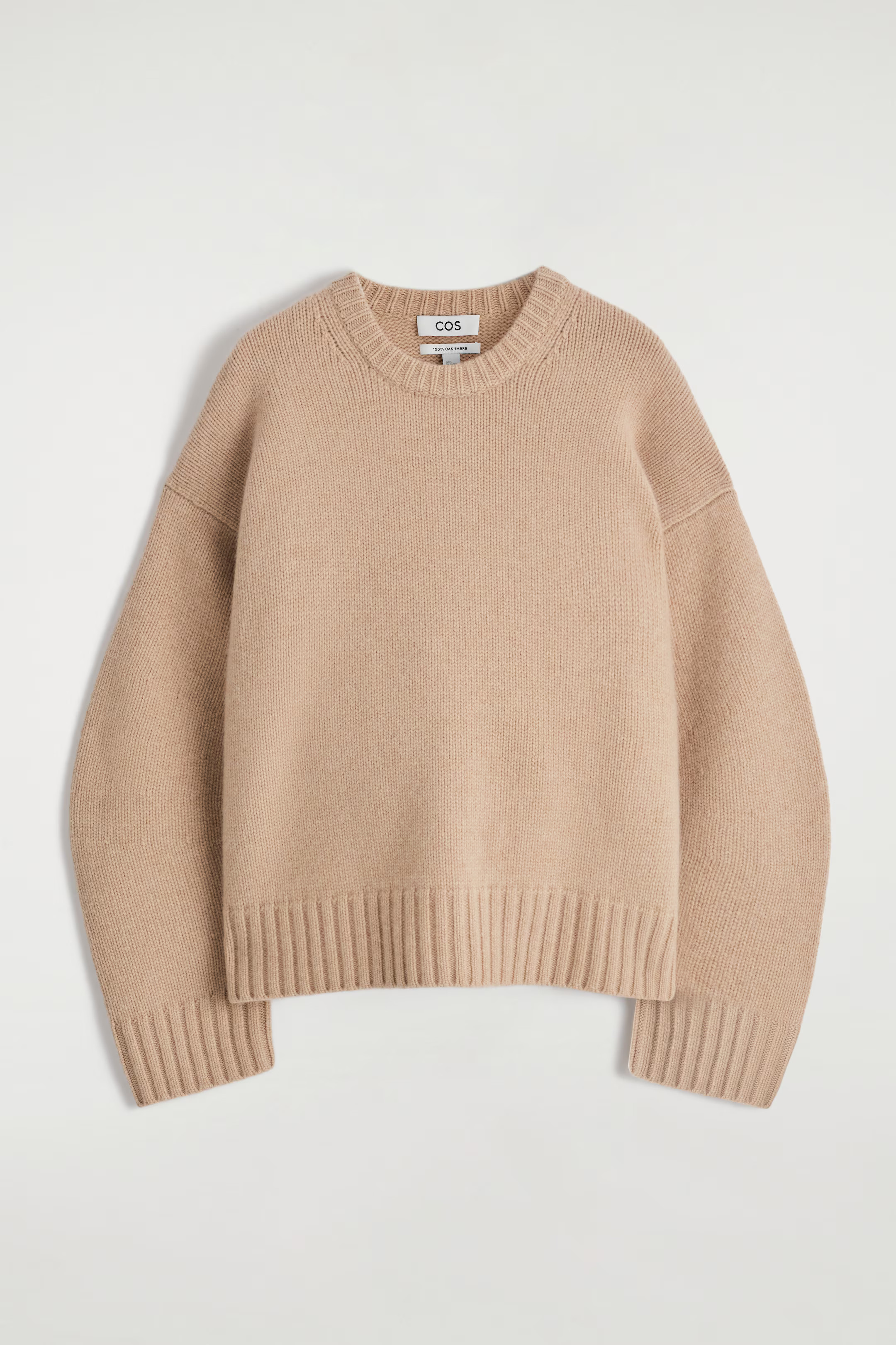 CHUNKY CASHMERE CREW-NECK JUMPER - BEIGE | COS | COS UK