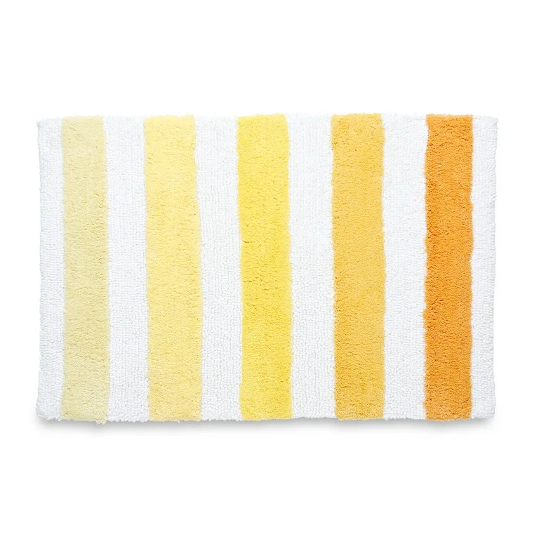 Gap Home Kids Ombre Stripe Organic Cotton Non-Slip Bath Rug, Yellow, 20"x30" | Walmart (US)