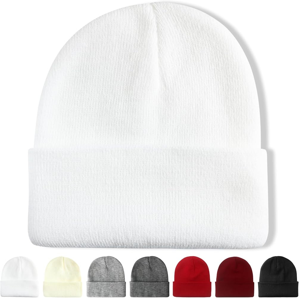 NPQQUAN Beanie for Men Women Winter Hats for Mens Beanie Cuffed Knit Beanies Skull Cap | Amazon (US)