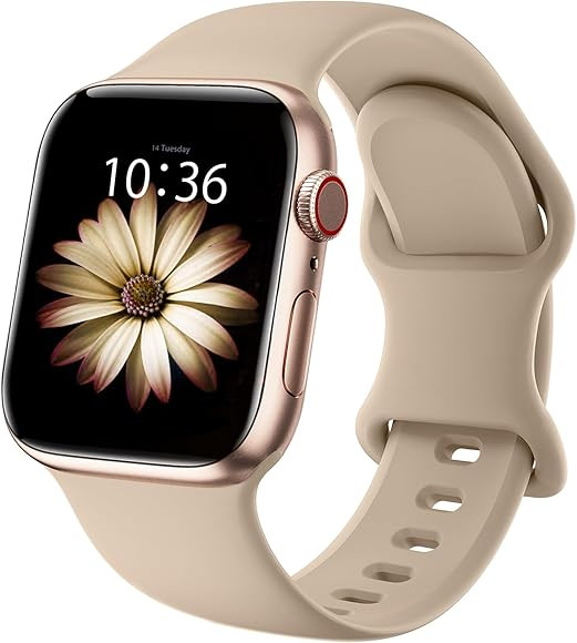 Sport Bands Compatible with Apple Watch Bands 38mm 40mm 41mm 42mm 44mm 45mm 49mm,Soft Silicone Wa... | Amazon (US)