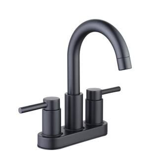 Dorind 4 in. Centerset 2-Handle High-Arc Bathroom Faucet in Matte Black | The Home Depot