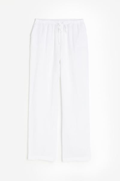 Linen Pants - White - Ladies | H&M US | H&M (US + CA)