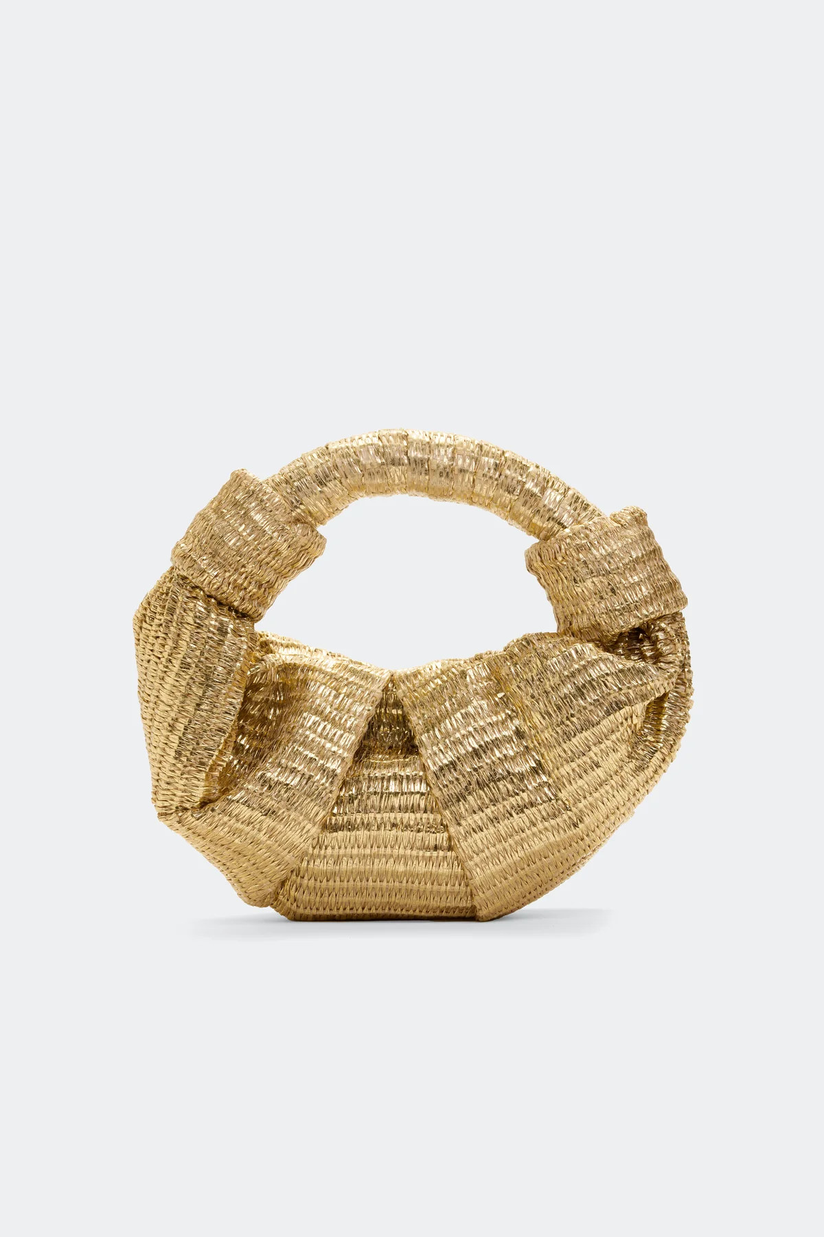 Metallic
           Raffia Lopsy Bag in Gold/Natural | Simon Miller