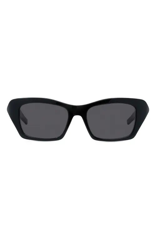 Givenchy 4G Liquid 54mm Rectangular Sunglasses in Shiny Black /Smoke at Nordstrom | Nordstrom