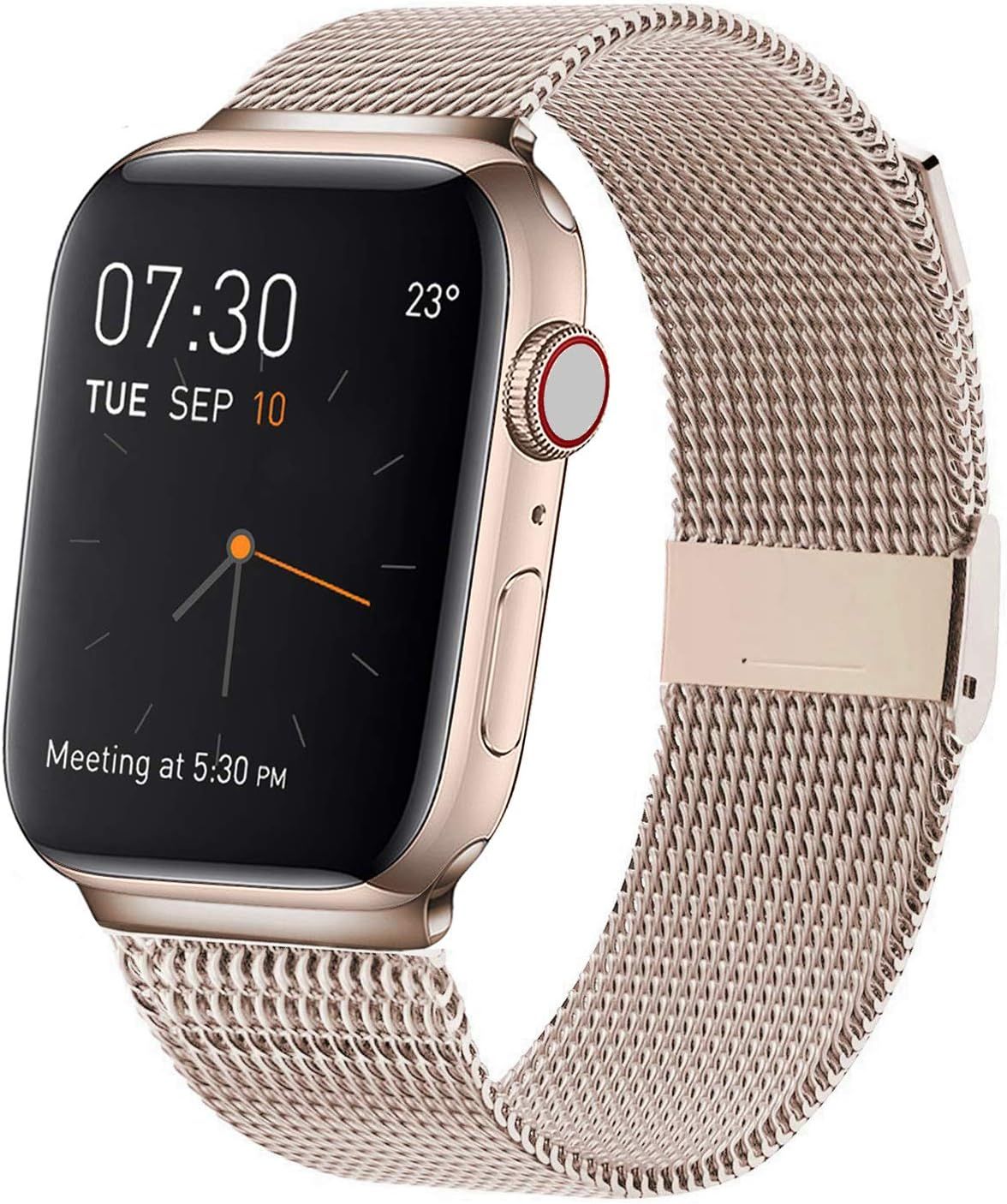 MCORS Compatible with Apple Watch Band 38mm 40mm,Stainless Steel Mesh Metal Loop with Adjustable ... | Amazon (US)