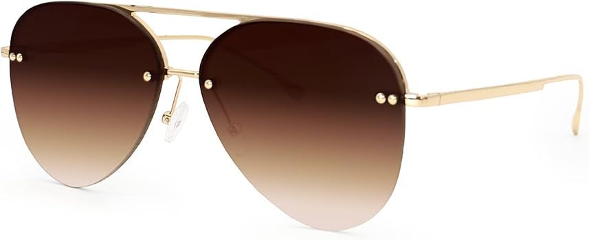 TopFoxx - Megan 2 - Black Aviator Sunglasses for Women - Total UV400 Protection - Classic Pilot S... | Amazon (US)