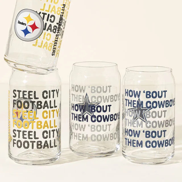 Show Your Spirit! NFL Can-Shaped Glass Set | UncommonGoods