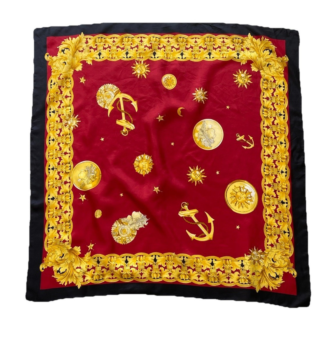 Unbranded Red Silk Women’s Scarf Baroque W/ Sun Pattern 34"/35" VGC | eBay US