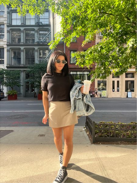 neutral summer outfit - skort is Abercrombie, wearing size XS and sneakers are converse, I wear size 5

#LTKStyleTip #LTKFindsUnder100 #LTKFindsUnder50
