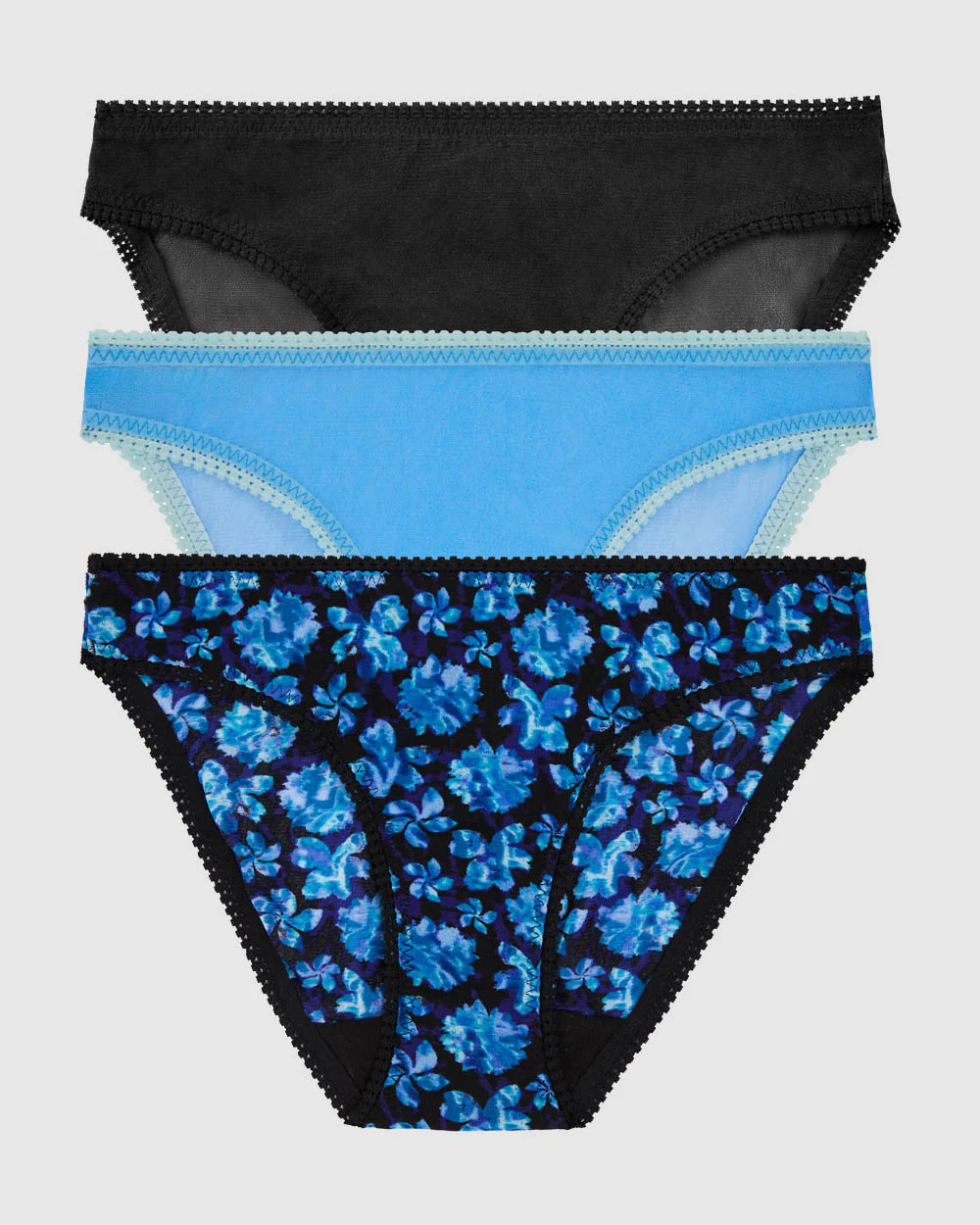 Gossamer Mesh Hip Bikini Underwear 3 Pack - Galaxy Floral | On Gossamer