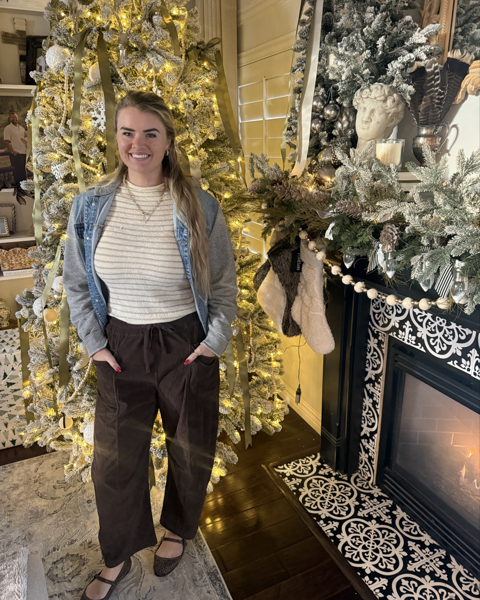 How cute does my “daughter in love “look in the corduroy  barrel pants?
A fun find on “Amazon “ I thought would make a great holiday gift 🎁 
Comes in several colors 
I got my other DIL the navy pair

Fit tts and comfy Kayla is in the medium 



#LTKGiftGuide #LTKSaleAlert #LTKFindsUnder50