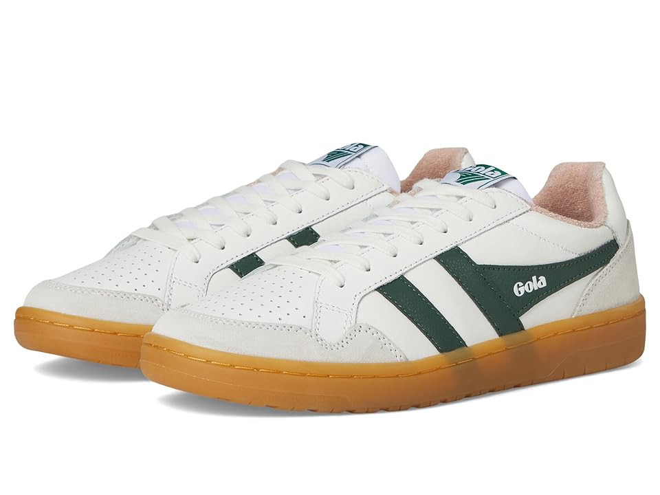 Gola Eagle '86 Women's Walking Shoes White/Evergreen/Rose/Gum : 6.5 B - Medium, Leather | Zappos