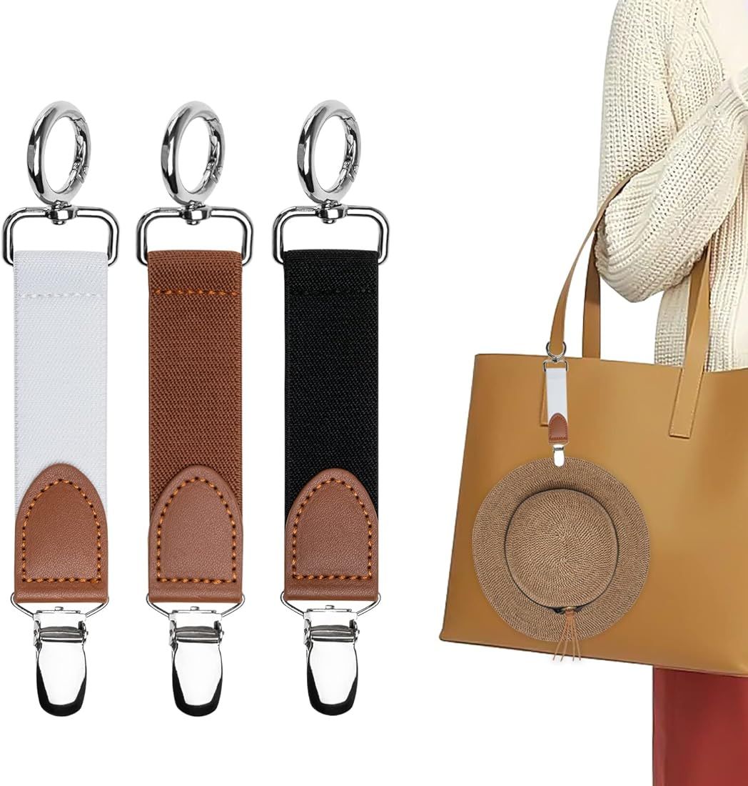 Nearockle 3Pcs Hat Clip for Travel Handbag Backpack Luggage,Elastic Cap Clip Hat Companion for Women | Amazon (CA)