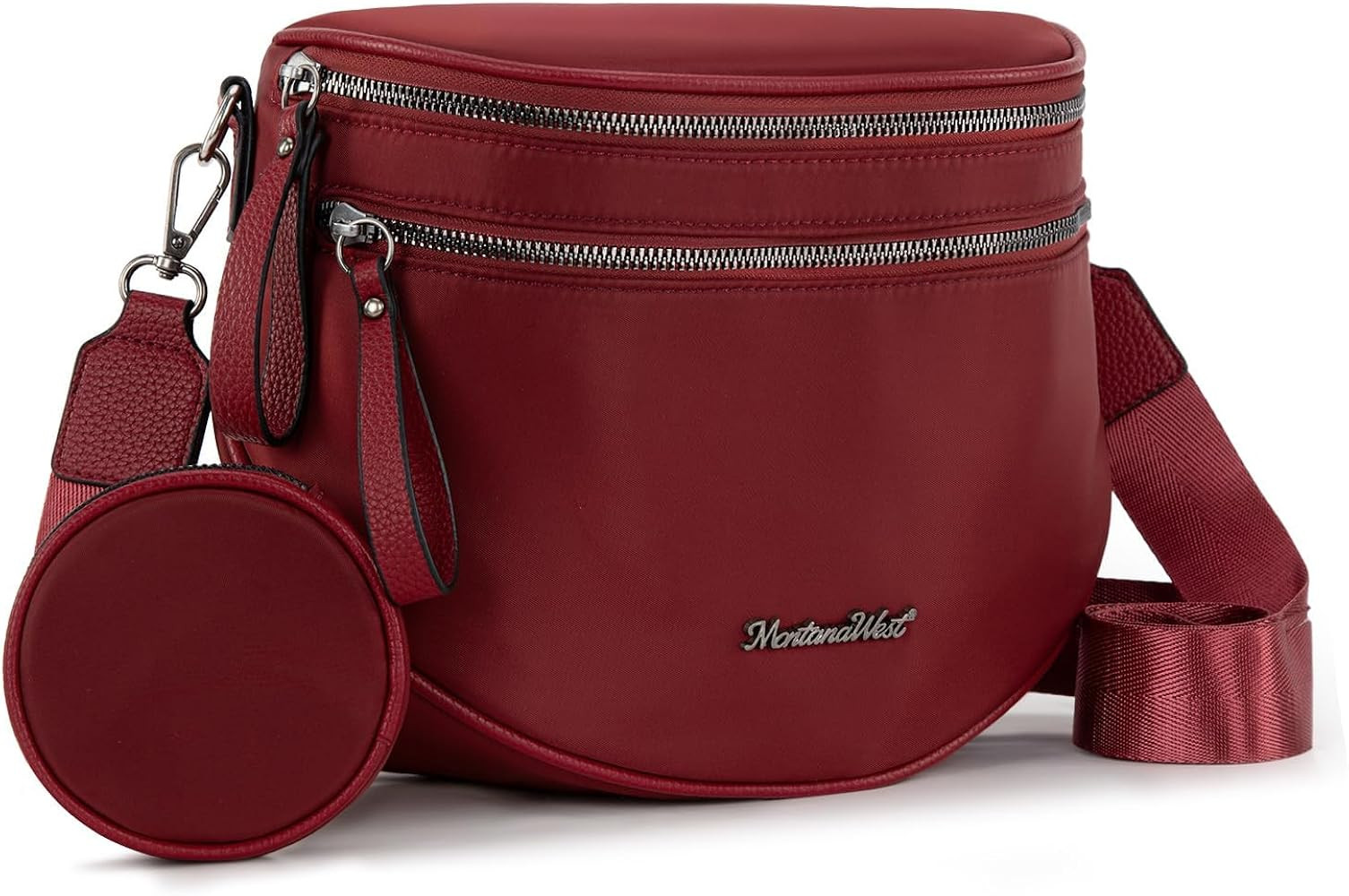 Montana West Nylon Crossbody Bags for Women Bum Bag Large Sling Fanny Packs Cross body Purse | Amazon (US)