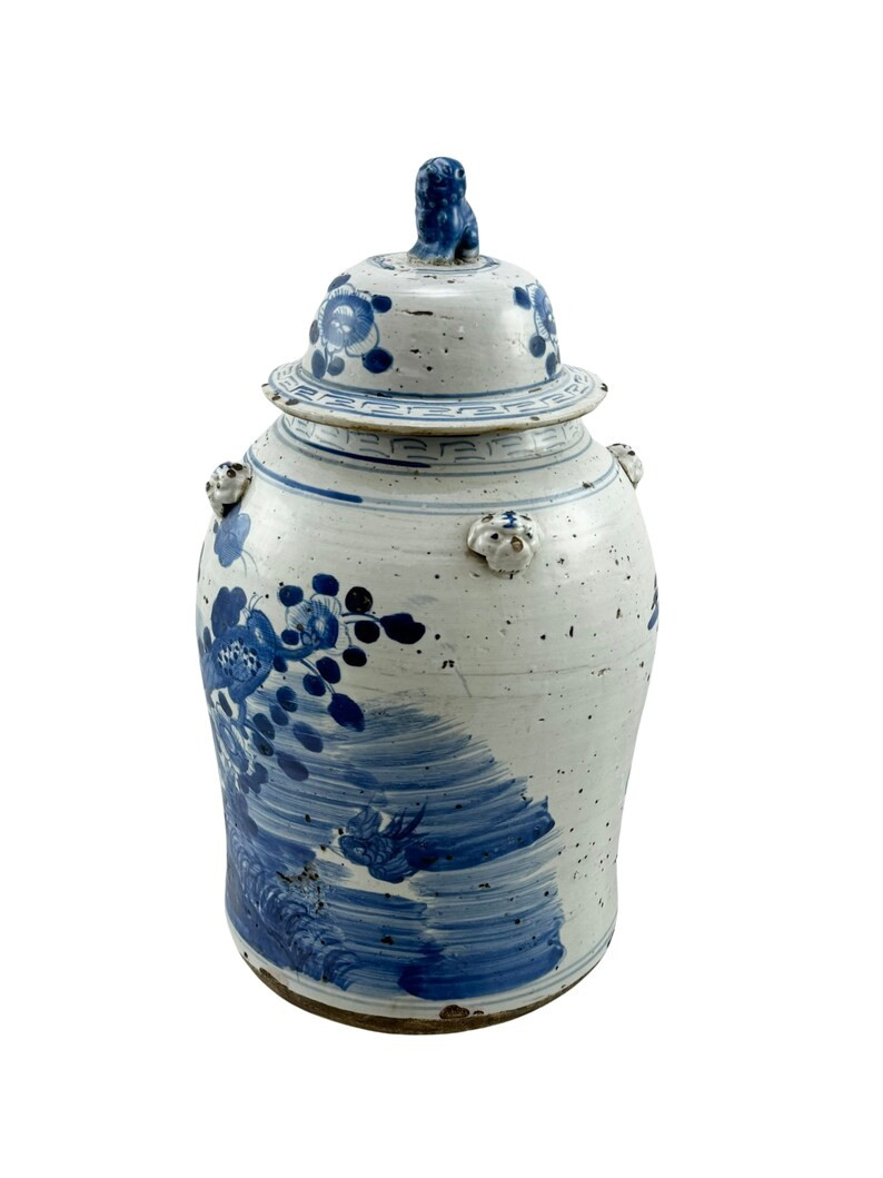 Handmade Vintage Temple Jar Flower Bird Motif | Etsy (US)