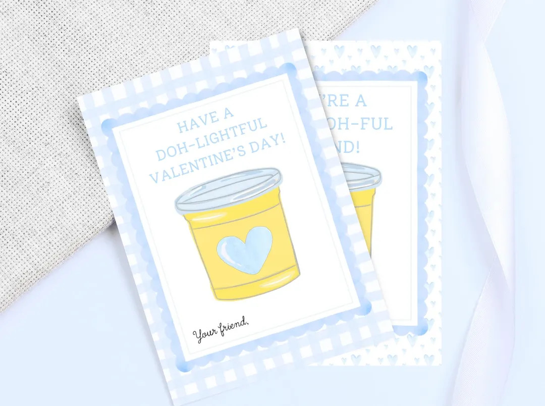 Gingham Play Dough Valentine Cards: Grand Millennial Style (digital Download) - Etsy | Etsy (US)