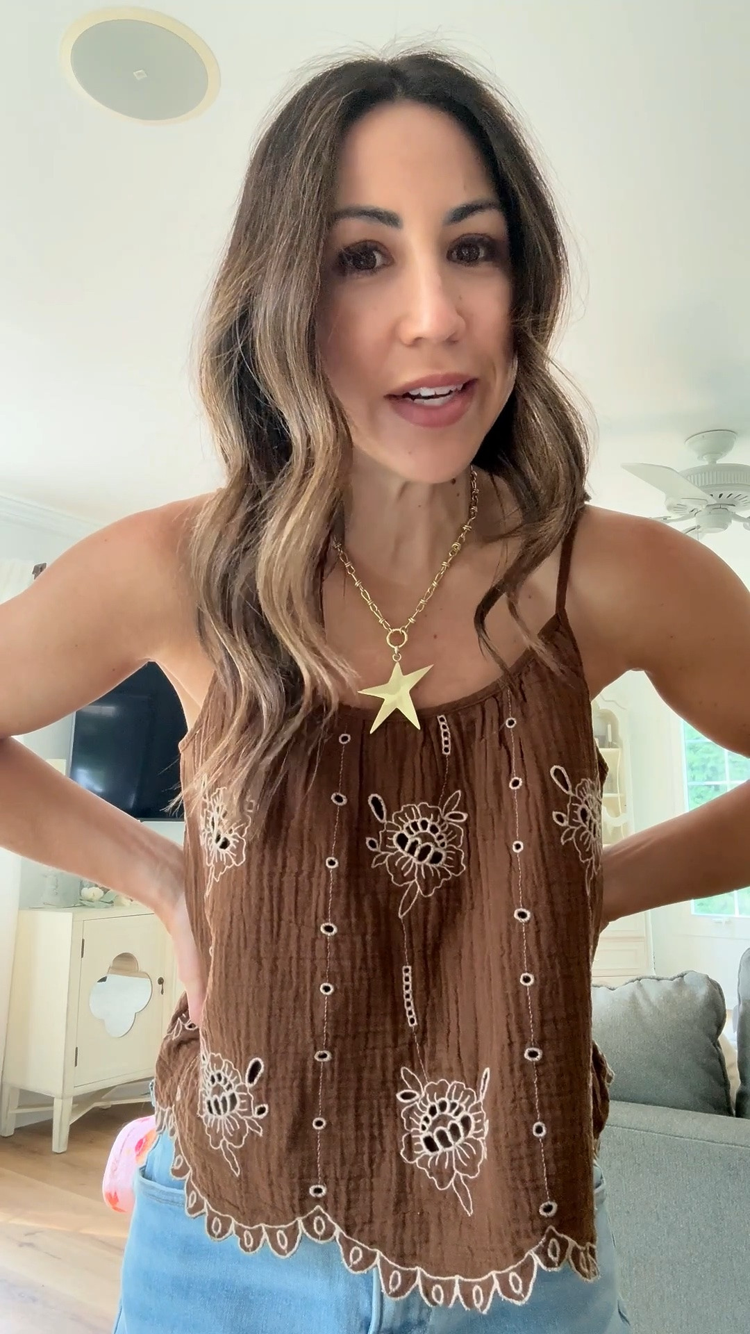 Xs gauze tank. Necklace code JULY

#LTKOver40 #LTKSaleAlert