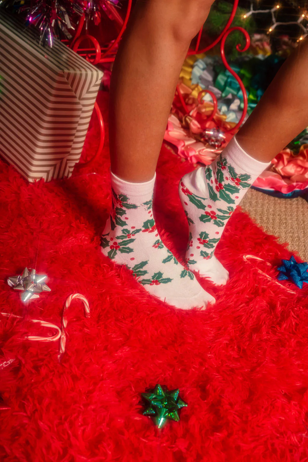 White Holly Socks | Queen of Sparkles