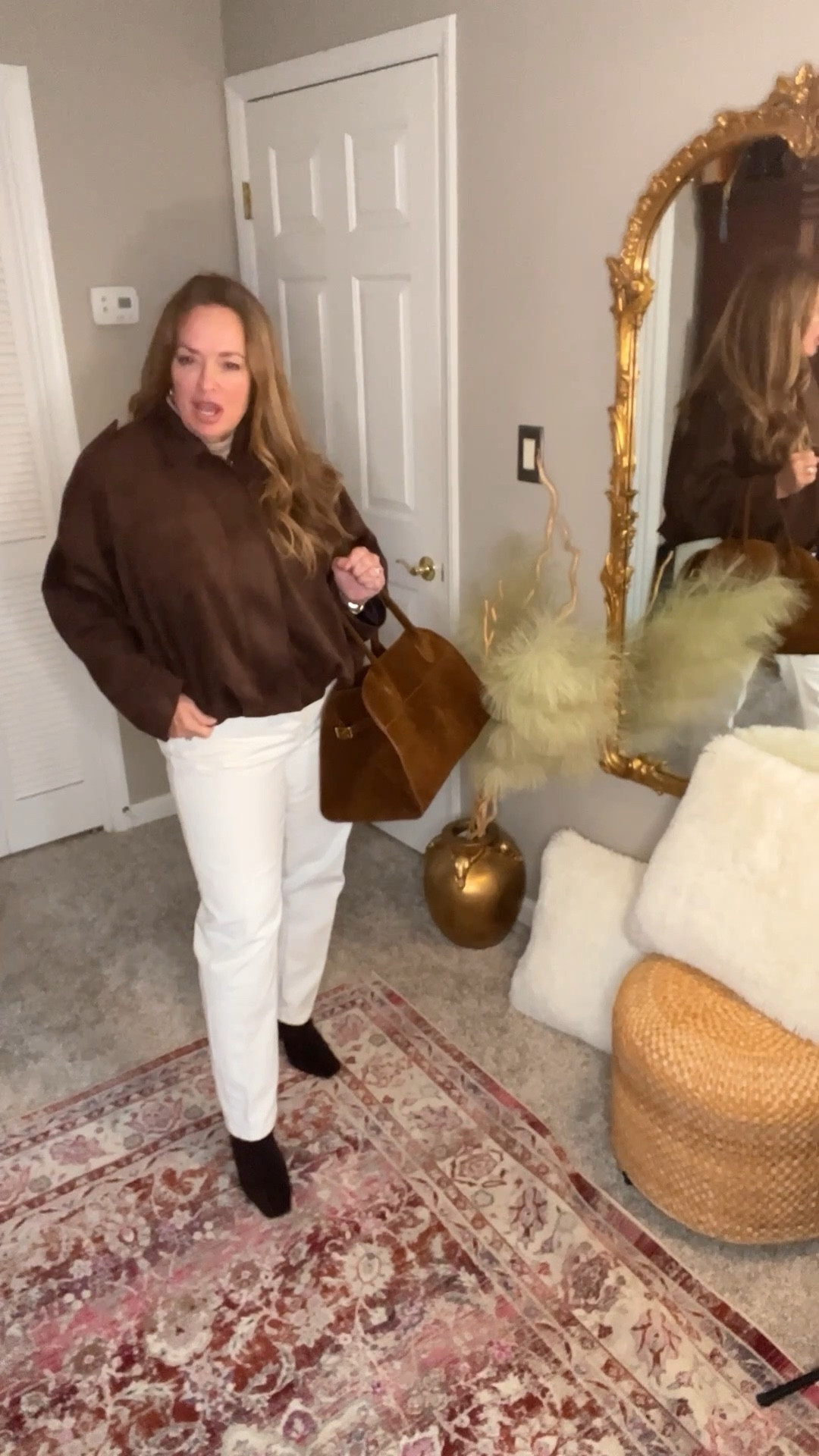 Brown suede bomber that will add texture and impact to your Ivory denim.

#LTKootd #LTKdayinmylife #LTKgrwm