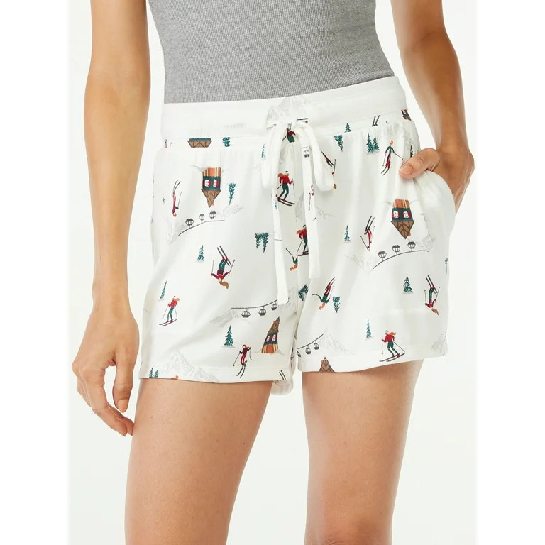 Joyspun Women's Hacci Knit Pajama Sleep Boxer Short, Sizes up to 3X - Walmart.com | Walmart (US)