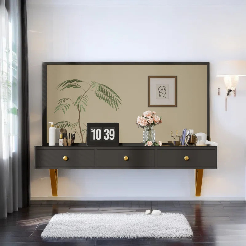 Debron Wall-mounted Vanity Table with Three Drawers | Wayfair North America
