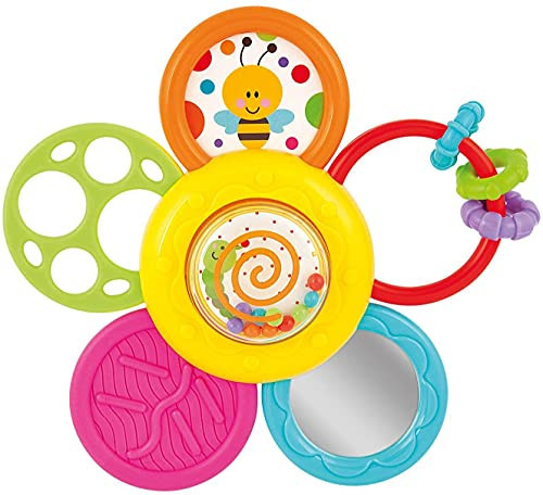 KiddoLab Spin & Rattle Teether Toy for Babies 6-12 Months – Sensory Baby Teether for Soothing Gums, Relaxation & Sleep – Fun Infant Toy to Develop Fine Motor Skills, Hand-Eye Coordination – BPA-Free | Amazon (US)