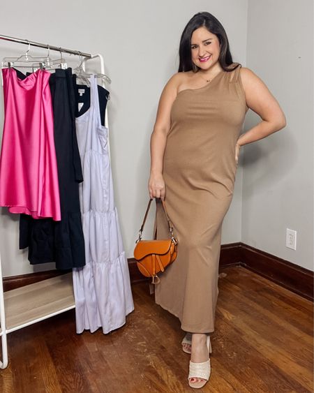 Stunning ribbed one shoulder maxi dress in this toasted almond color! Perfect maxi dress length for my 5’2” height. Love it paired with these rattan heels and brown bag.

One shoulder dress, maxi dress, neutral outfit, chic outfit, summer dress, summer heels, summer block heel, amazon dress, prime day 

#LTKxPrimeDay #LTKshoecrush #LTKcurves