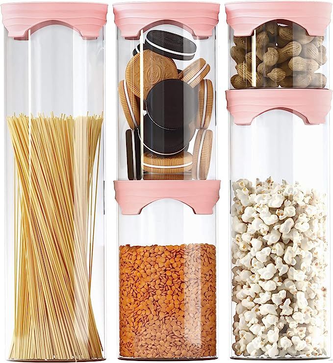 Airtight Glass Canisters Sets for the Kitchen, Glass Jars for Food Storage with Lids, Glass Stora... | Amazon (US)