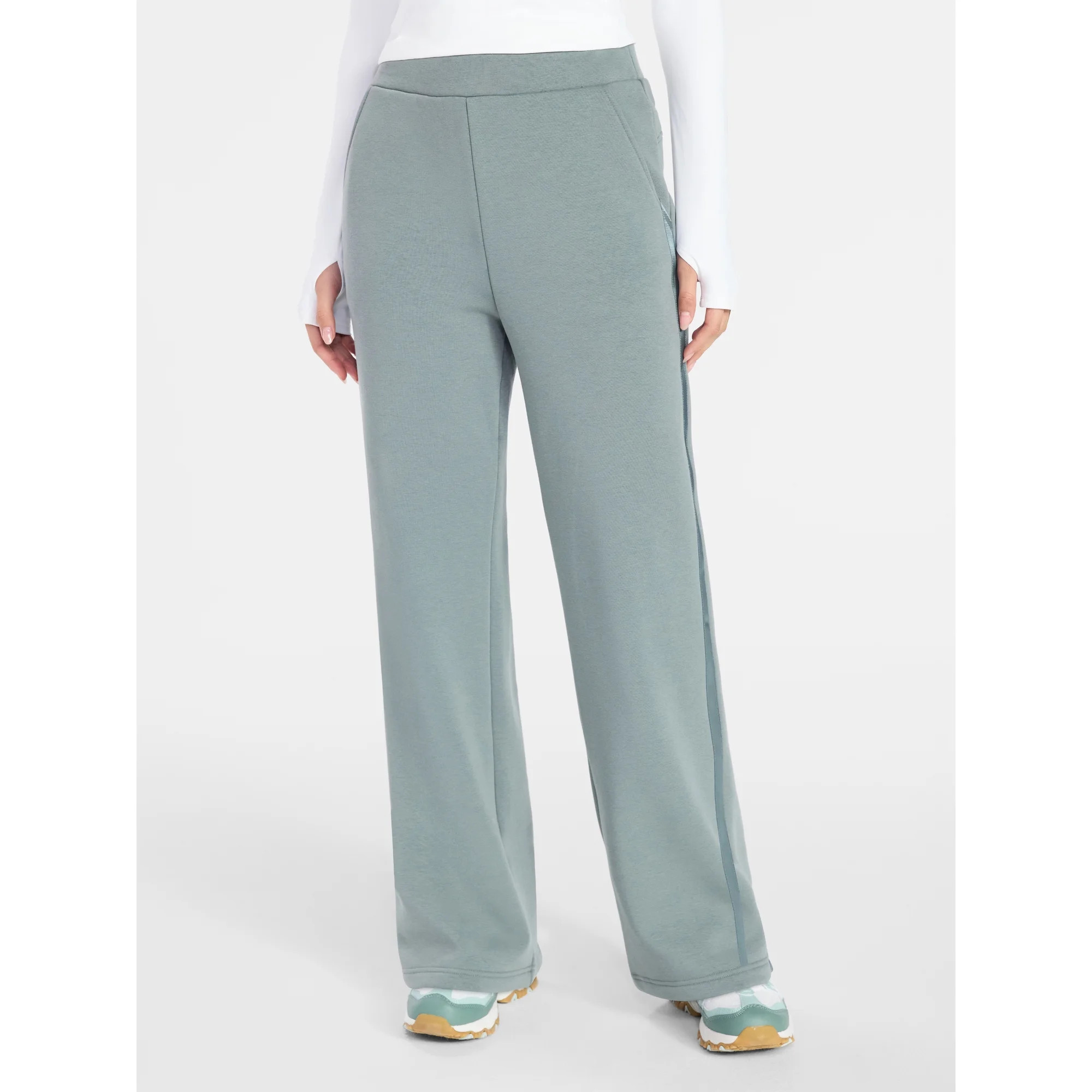 Avia Women's and Women's Plus Fleece Sweatpants with Satin Trim, Sizes XS-4X | Walmart (US)