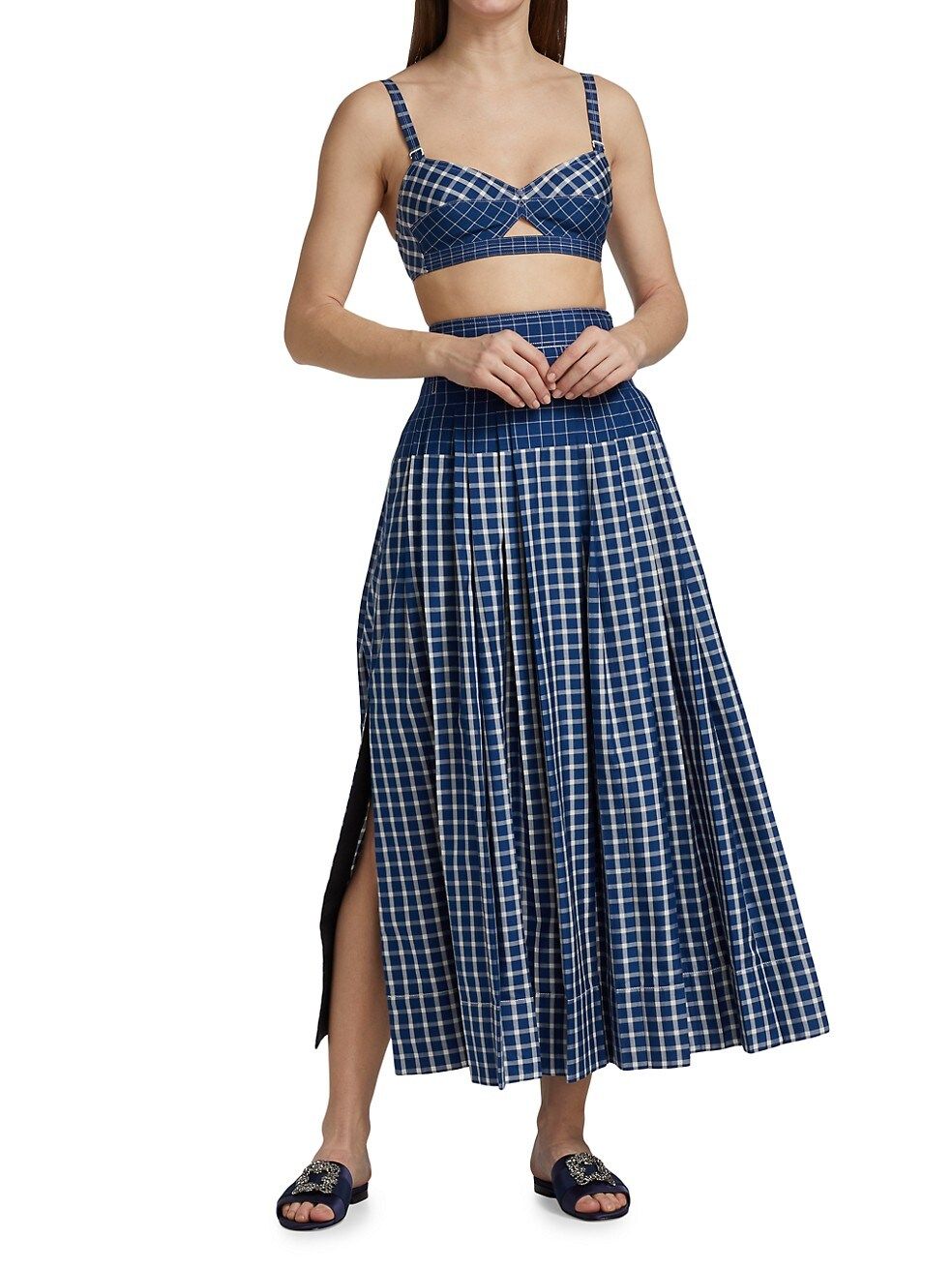 Picnic Plaid Silk Pleated Skirt | Saks Fifth Avenue