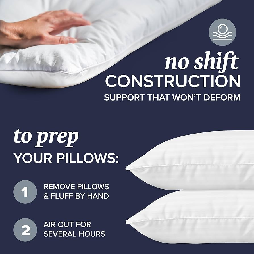 Beckham Hotel Collection Bed Pillows Standard/Queen Size Set of 2 - Original Soft Down Alternativ... | Amazon (US)