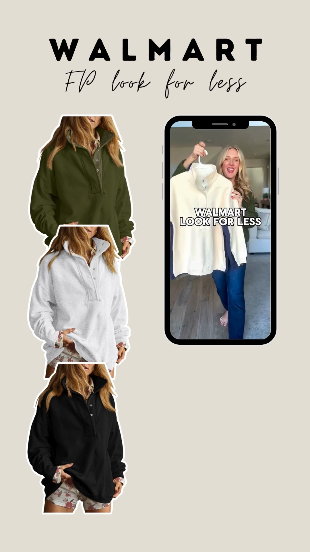 These fleece-lined pullovers are a total Free People dupe and they’re now over 50% off on Major Deal 🤍
The quality is so good — soft, cozy, and that slouchy oversized look everyone loves. They look and feel like Free People but at a fraction of the price. I’m typically a medium, but I sized up to a large for that relaxed, oversized fit. I’m sharing three different colors and honestly… they’re all good.

Perfect for everyday mom life, lounging, errands, travel, and layering all season long.

#ltkfinds #ltksale #ltkfashion #ltkwinter #lookforless #dupefinds #freepeopleinspired #designerinspired #affordablefashion #walmartfashion #walmartfinds #momstyle #cozystyle #loungewearstyle #casualoutfits #everydaywear #budgetfriendly #oversizedstyle #falllayers #winterlayers



#LTKSeasonal #LTKFindsUnder50 #LTKootd