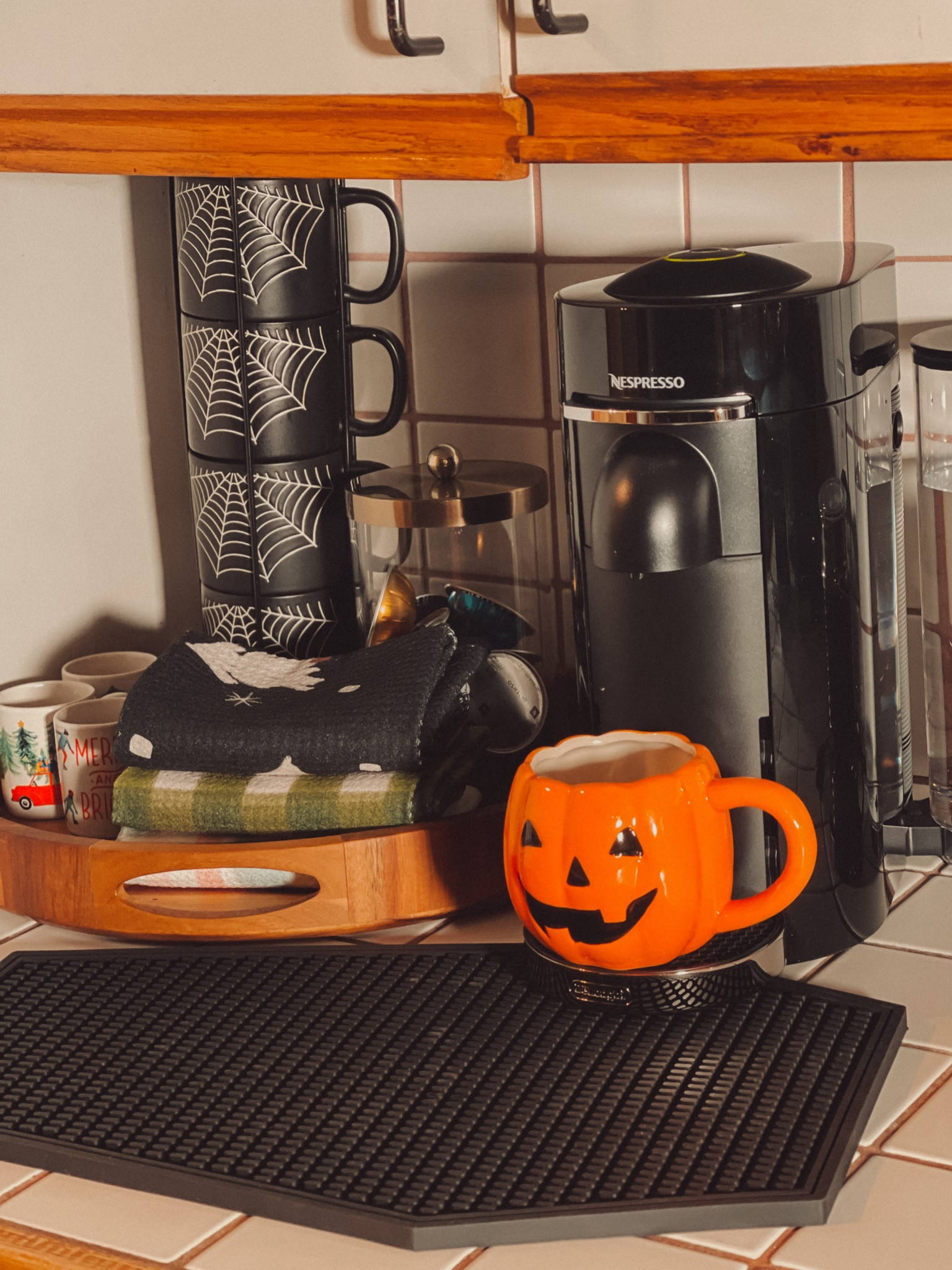 Set up my little coffee corner with me. After wanting one for over a year, I finally got a Nespresso machine! I found it on super sale and got the Nespresso Vertuo Plus with the Aerocinno milk frother. Does this mean more coffee content is coming? Probably. What are your favorite coffee cart or coffee bar accessories? 

Btw the cute bar towels were gifted by Geometry House and you can use affiliate code LOGICALHARMONY for a discount. The coffin coffee mat was gifted by Nomnu Dark.

#LTKGiftGuide #LTKhome #LTKSeasonal
