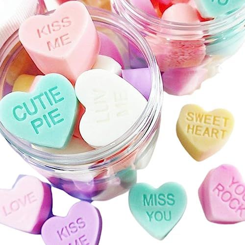 Valentines Day Gift for Her Pastel Conversation Heart SOAP in a Jar | Amazon (US)