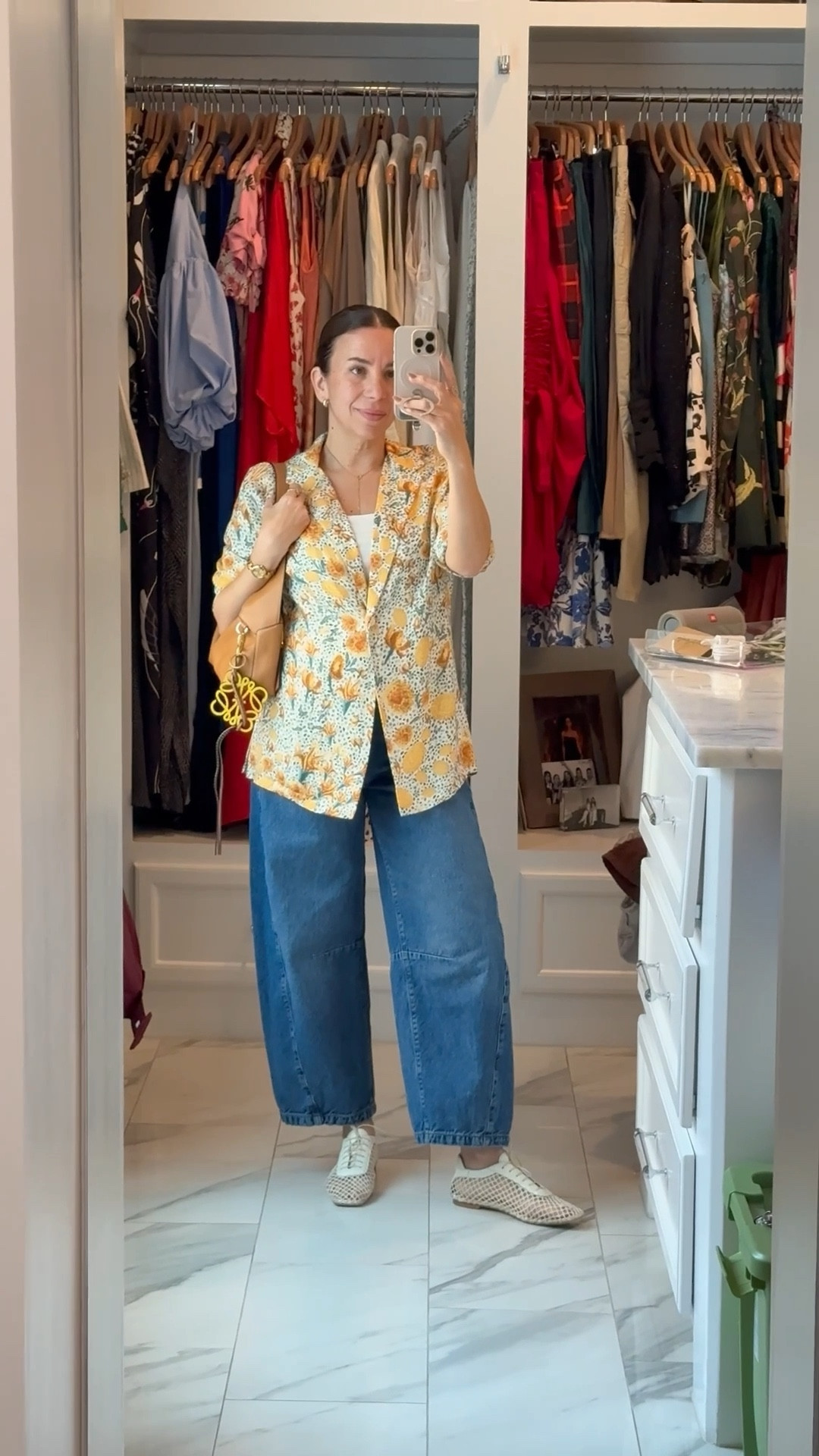 This yellow silk blazer is my way of easing into fall — refined, timeless, and quietly bold. Styled with barrel  jeans and the most comfortable shoes I own 🍂 

#LTKShoeCrush #LTKU #LTKOver40